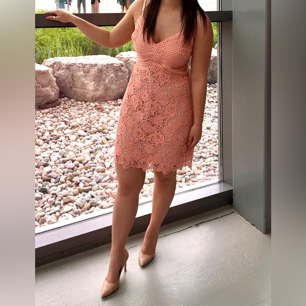 Peach Lace Guess Dress